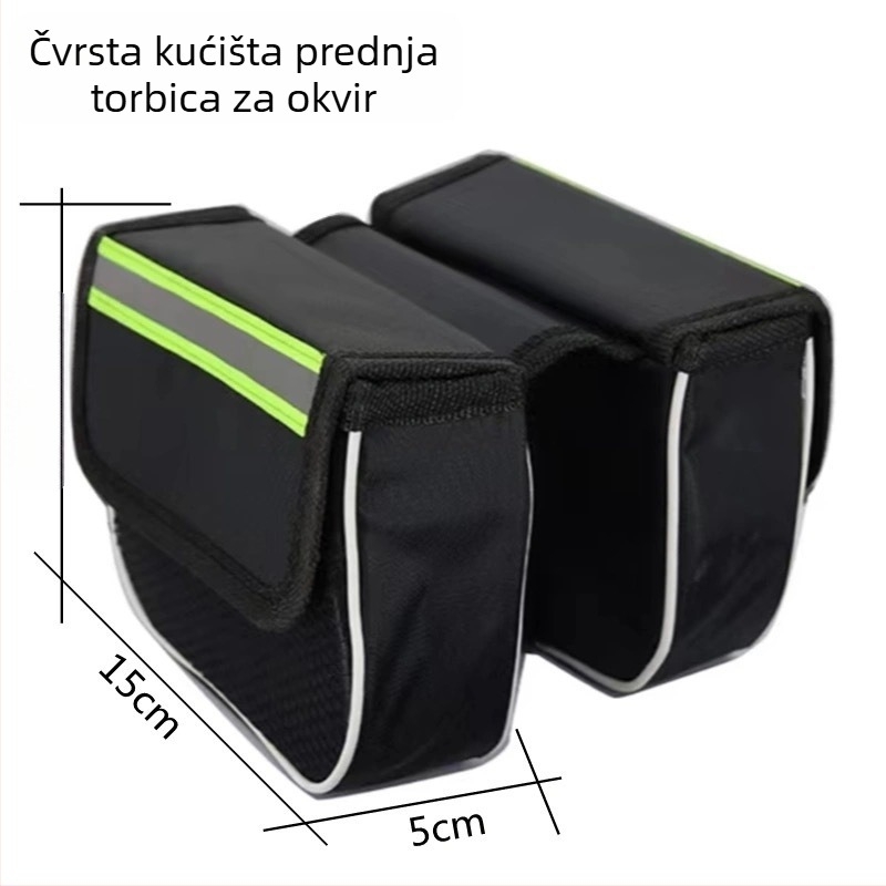 Prednja torbica za gornji okvir planinskog bicikla, platno, s unutarnjim podstavom, marka YX