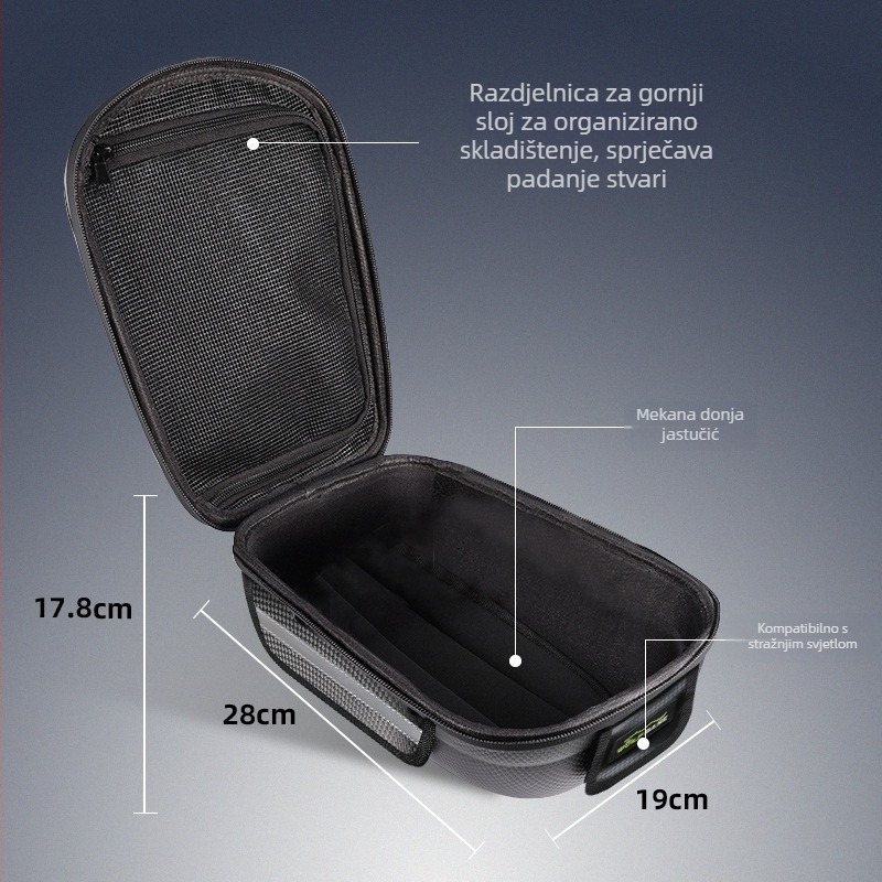 Torba za bicikl Tianqi TQ-315, velika sintetička kožna pannier za stražnji nosač sa svjetlom upozorenja na skladištenje