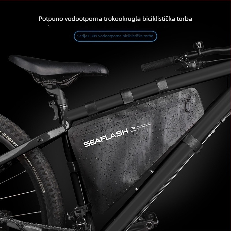 Torba za okvir bicikla, trokutastog oblika, PVC, vodootporna, 8L, model CB11