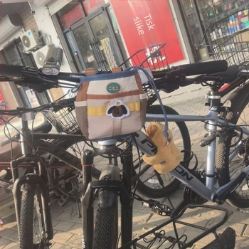 Prednja torbica za upravljač bicikla i električnog motocikla, pretinac za bočicu vode, poliester, DF168-0203