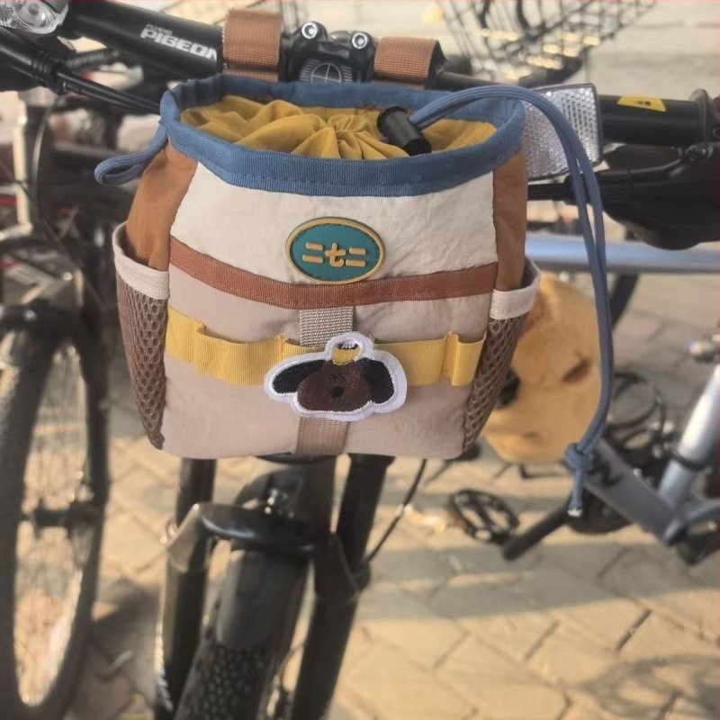 Prednja torbica za upravljač bicikla i električnog motocikla, pretinac za bočicu vode, poliester, DF168-0203