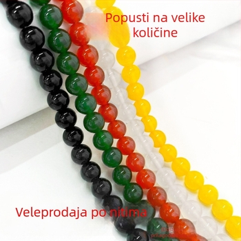 Prirodne okrugle agatne perle, 7A, boje crvena, žuta, zelena, bijela, crna, slobodne perle za DIY izradu privjesaka i ogrlice