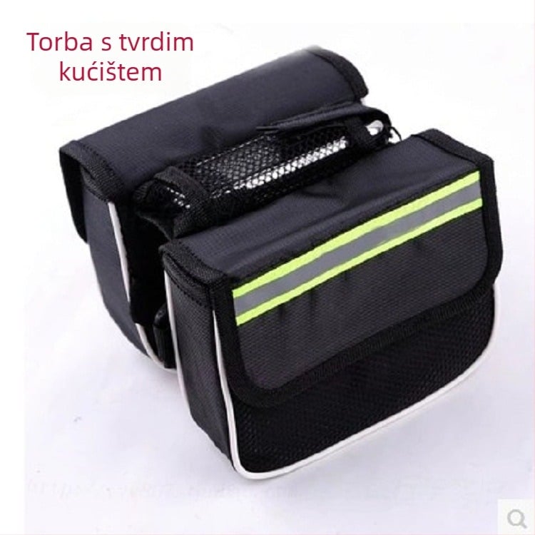 Prednja torba za okvir planinskog bicikla – tvrda školjka, dvostrani dizajn, montaža na gornju cijev, model 15, 600d materijal, velika kapaciteta, s unutarnjim slojem, podrijetlo Hebei