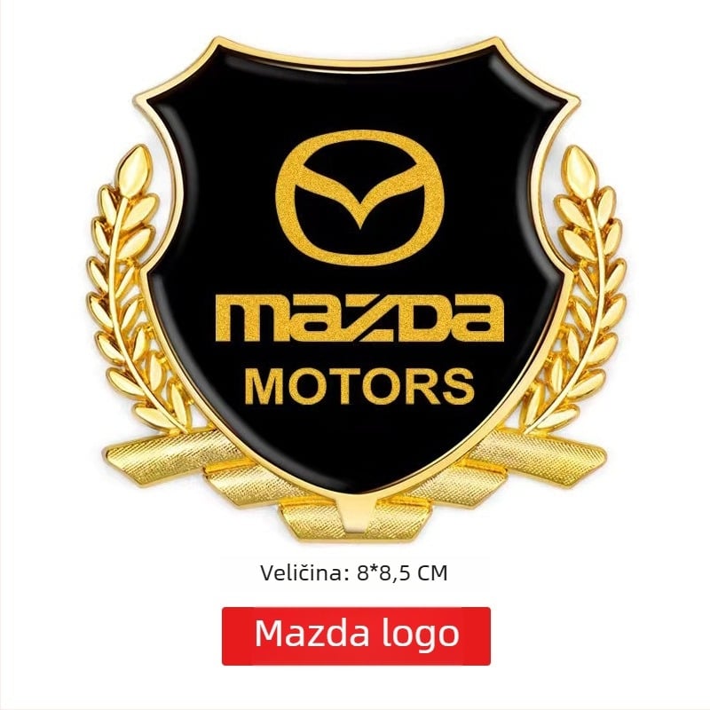 3D metalni automobil emblema s motivom pšenice – bočna značka i stražnja značka za dekoraciju karoserije