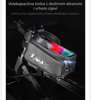 Torba za prednji okvir bicikla - Sintetička koža, za pohranu manjih predmeta