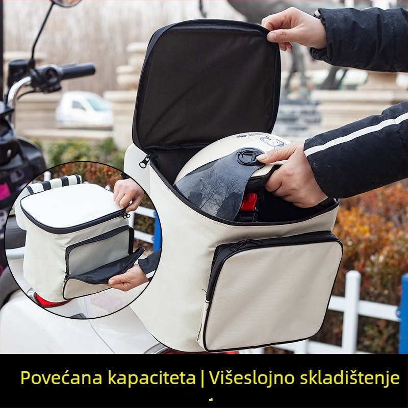 Zadnja vrećica za skladištenje za električni bicikl – 8 L, vodootporna Oxford tkanina, model GQ-2233, s unutarnjom oblogom