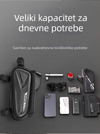 Prednja torba za okvir planinskog bicikla, EVA materijal, 3L kapacitet, model 051, vodootporna, s podlogom