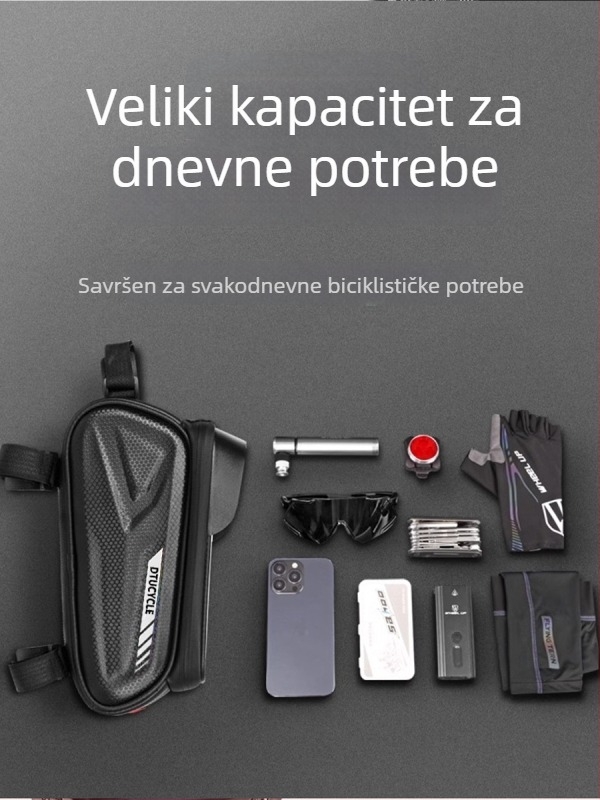 Prednja torba za okvir planinskog bicikla, EVA materijal, 3L kapacitet, model 051, vodootporna, s podlogom