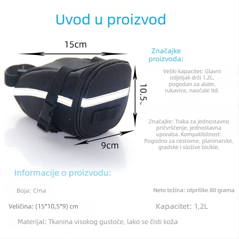 Torba za sjedalo bicikla - poliesterska, prostor za alate, model AYK202, TEMENA