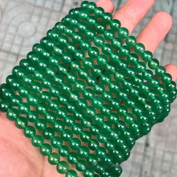 Prirodne zelene ahat kuglice, okrugle, slobodne perle, poluproizvodi za DIY nakit, promjer 2–14 mm