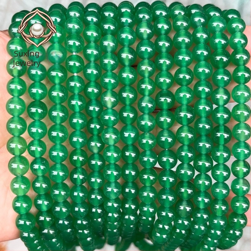 Prirodne zelene ahat kuglice, okrugle, slobodne perle, poluproizvodi za DIY nakit, promjer 2–14 mm