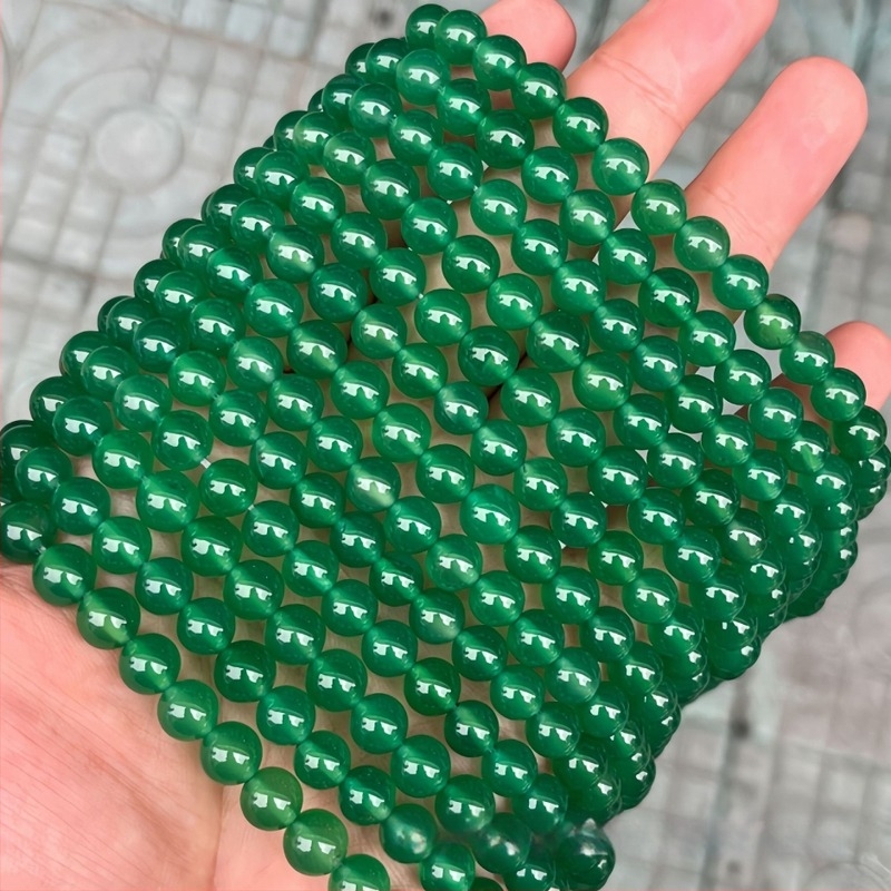 Prirodne zelene ahat kuglice, okrugle, slobodne perle, poluproizvodi za DIY nakit, promjer 2–14 mm