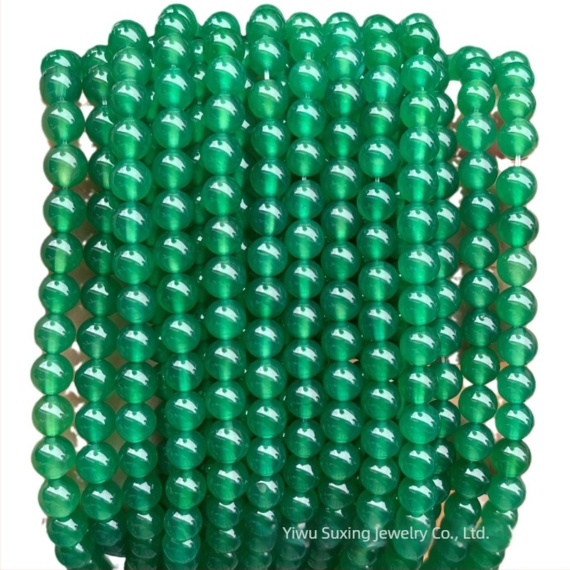 Prirodne zelene ahat kuglice, okrugle, slobodne perle, poluproizvodi za DIY nakit, promjer 2–14 mm