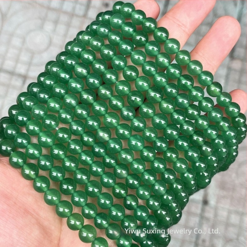 Prirodne zelene ahat kuglice, okrugle, slobodne perle, poluproizvodi za DIY nakit, promjer 2–14 mm