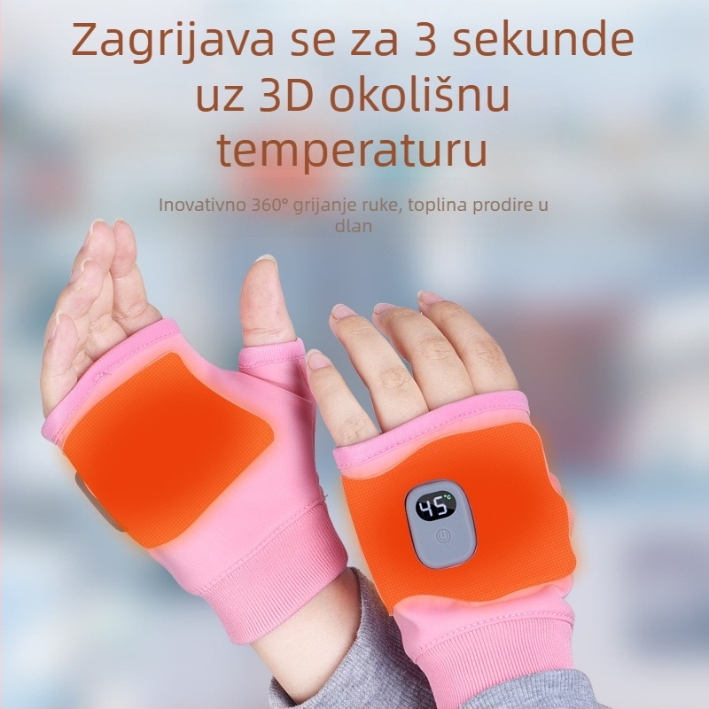 Električne grijane rukavice s USB — Lycra-super fiber, rukavice s polu prsta, unisex, Ks, Sl205