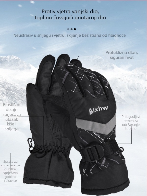 Aixhw skijaške rukavice – otporne na vjetar i tople, za odrasle, neutralnog spola