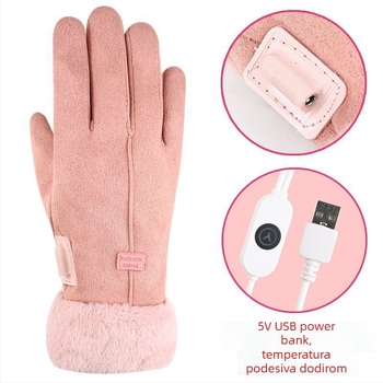 Grijane rukavice napajane USB-om, unisex, zima, za vožnju biciklom na otvorenom