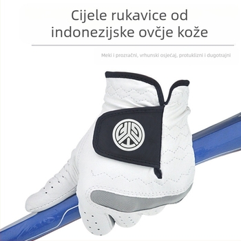 Muške golfs rukavice od indonezijske kože janjeta, prozračne i otporne na habanje, s prilagodljivim logotipom, za golf i biciklizam