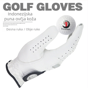 Muške golfs rukavice od indonezijske kože janjeta, prozračne i otporne na habanje, s prilagodljivim logotipom, za golf i biciklizam