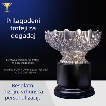 Golf trofeja od cinkove legure, geometrijski modern dizajn, prilagodljiv logotip, memorijalni trofej za profesionalnu ligu