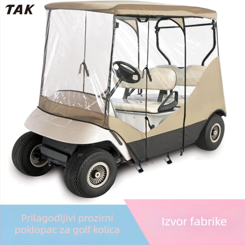 Navlaka za golf kolu od PVC-a i Oxford tkanine, prozirni kišni pokrov