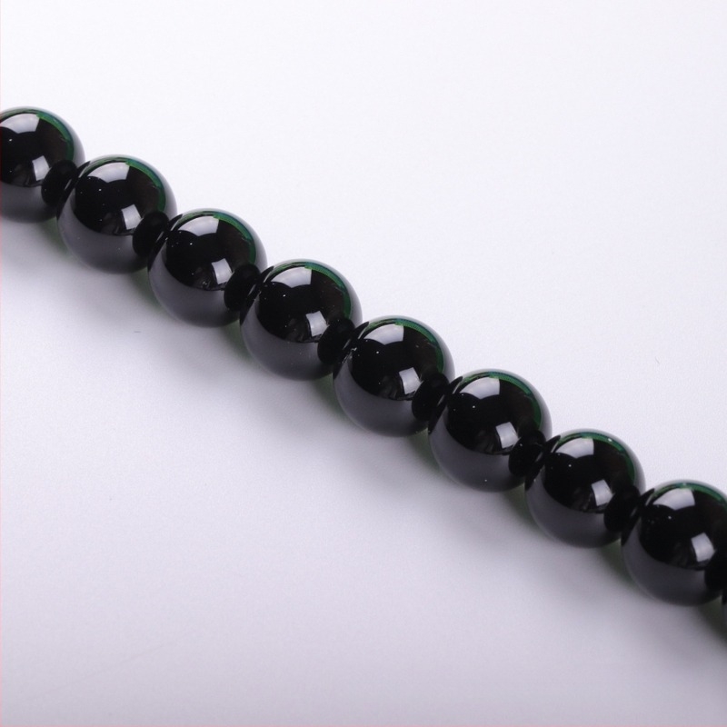 7A prirodni crni ahat — slobodne perle, polu završene navoje za DIY narukvice, okrugle perle 4–14 mm