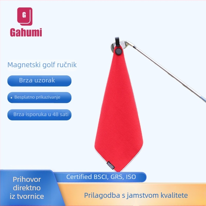 Golf ručnik od mikrovlakana, 420 g, magnetski, waffle uzorak, prilagodba loga