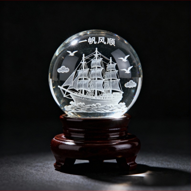 Kristalna kugla s 3D unutarnjim laserskim graviranjem, LED svjetla, USB punjenje, mogućnost prilagođavanja