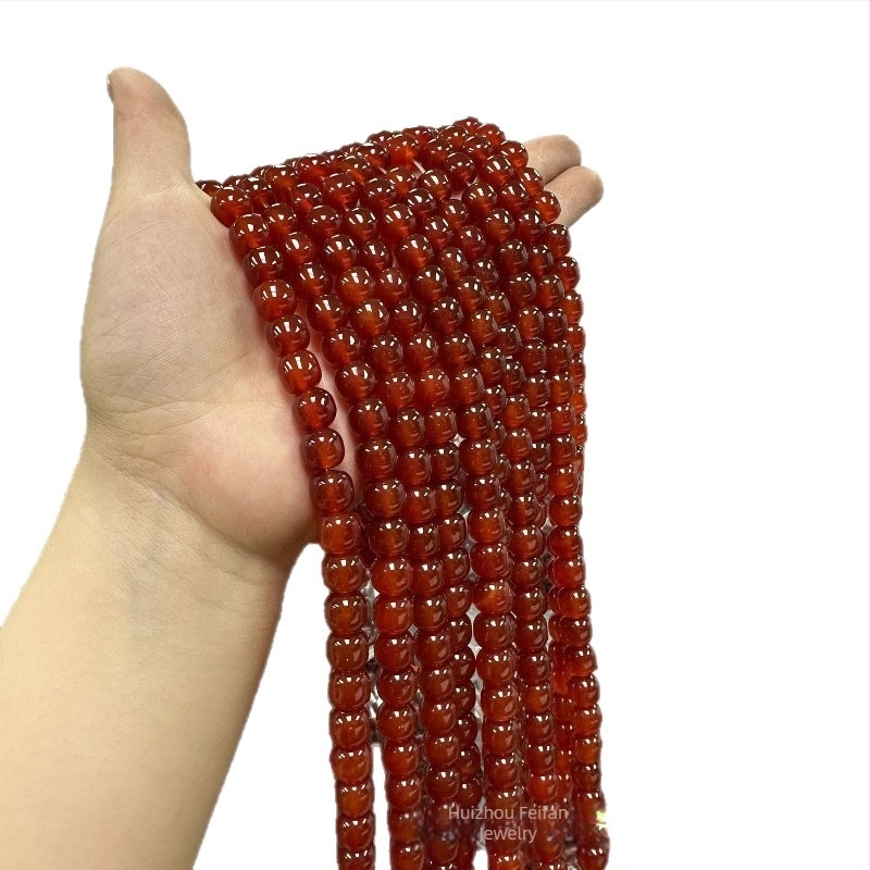 Prirodne crvene ahat perle, starinskog stila, 9 mm, ravna rupa, polugotove slobodne perle za DIY nakit – narukvica i ogrlica