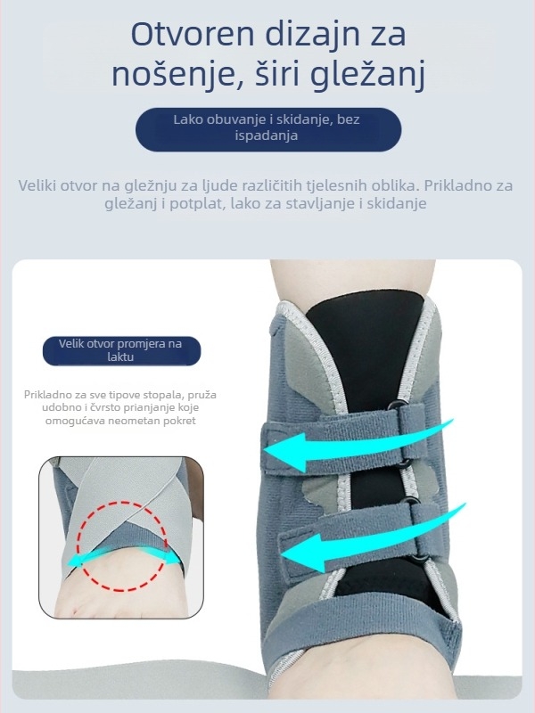 Ortez gležnja, univerzalna primjena, poliester vlakno, za tenis, zaštita gležnja