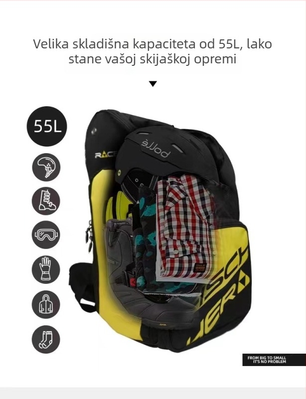 Skijaški ruksak za nošenje skija i snježnih cipela - Brend: 1
