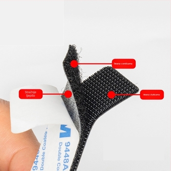 3M ljeplivi Velcro 9448A3M, otporan na visoke i niske temperature, za vanjsku upotrebu, snažno samoljepljivo Velcro s površinama za kuku i petlju