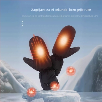 Rechargeable heated gloves - unisex, adults, USB-powered, fabric.