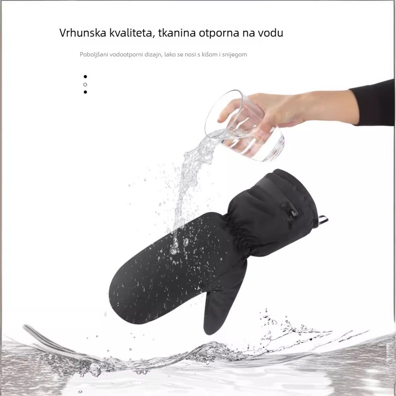 Rechargeable heated gloves - unisex, adults, USB-powered, fabric.