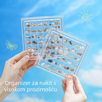 Kutija za nakit s oblikom školjke, plastična, ležerni stil, tvrda konstrukcija, 1 komad