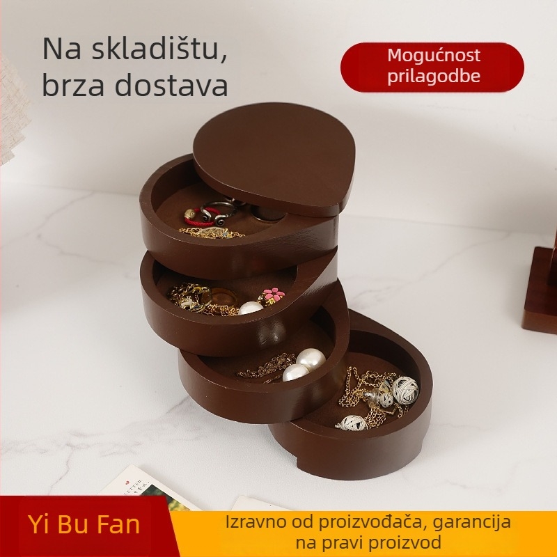 Rotirajuća višeslojna drvena kutija za nakit (Brend: Extraordinary art; Model: Demand; Materijal: Drvo; Kategorija proizvoda: Kutija za nakit; Stil: 76856228)