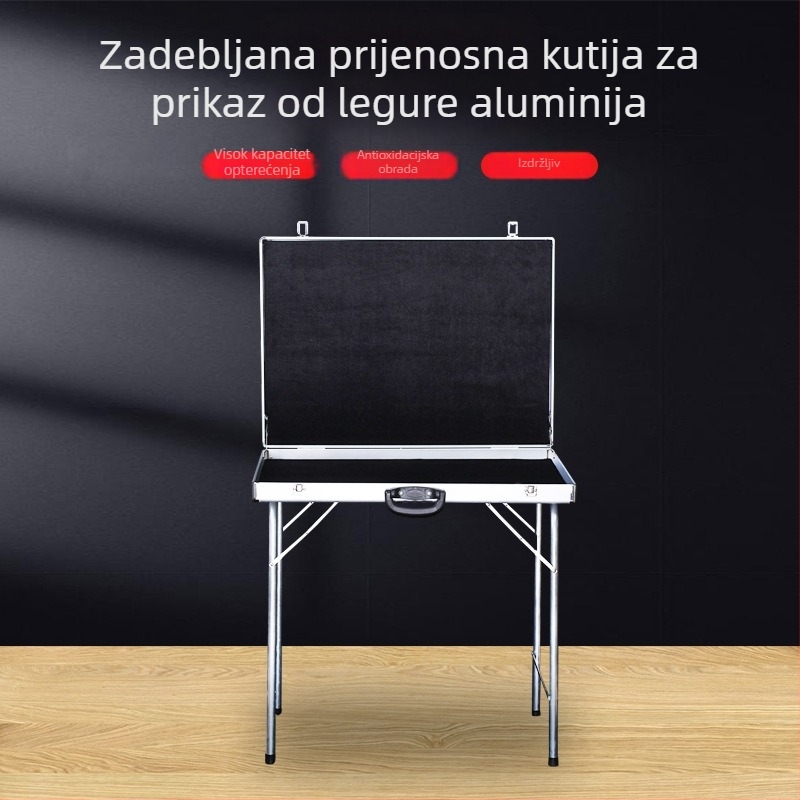 Prijenosna kutija za nakit aluminijske legure, kutija za izlaganje naušnica