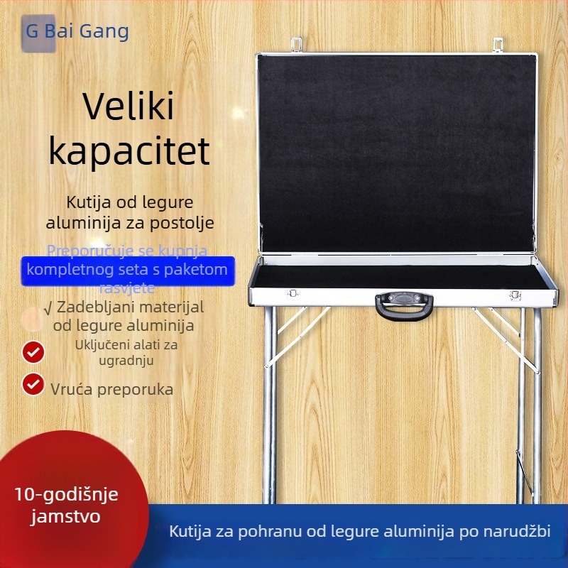 Prijenosna kutija za nakit aluminijske legure, kutija za izlaganje naušnica