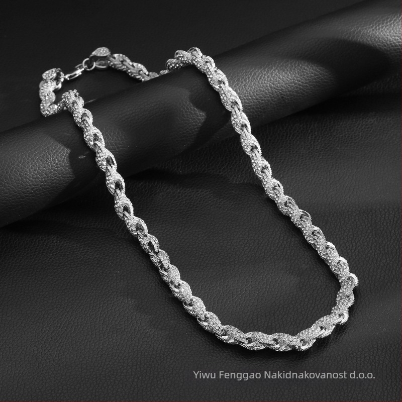 Ogrlica od legure s uvijenim lancem, oblik kabelske pletenice, duljina 21–50 cm, elektroplatiranje