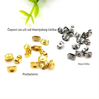 Čepi za uši od 316 nehrđajućeg čelika, leptir čepovi od titan čelika, leptir kopče za uši, DIY pribor za naušnice