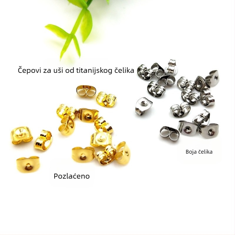 Čepi za uši od 316 nehrđajućeg čelika, leptir čepovi od titan čelika, leptir kopče za uši, DIY pribor za naušnice