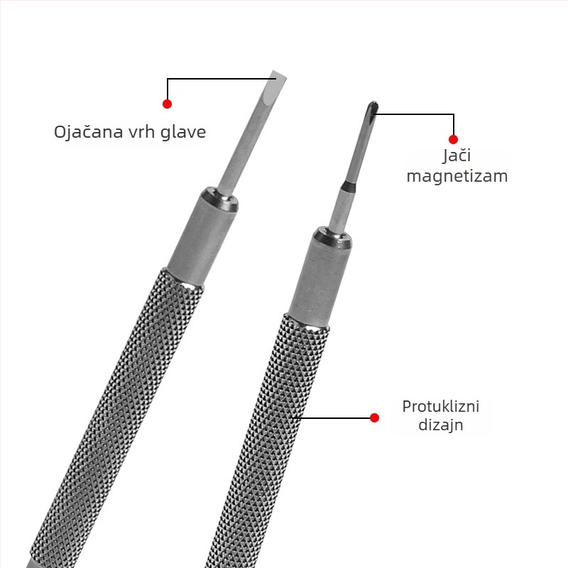 Time Chi set odvijača za satove – vrhovi od nikl-krom čelika, držač od alatnog čelika, nemagnetni, bez izolacije