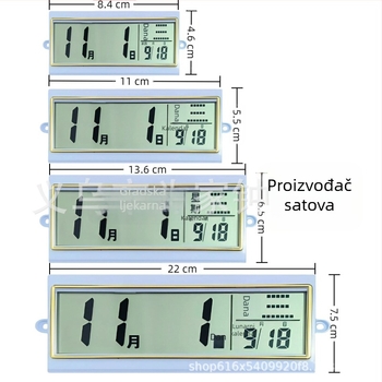 Vječni kalendar sat s LCD prikazom, kvarcni sat, ukras za vješanje