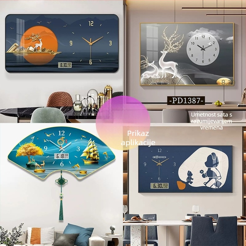 Vječni kalendar sat s LCD prikazom, kvarcni sat, ukras za vješanje