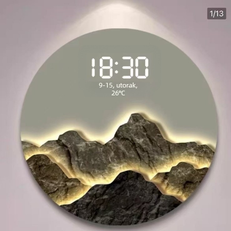 Digitalni sat s LCD zaslonom, vječni kalendar, mjerenje vremena, temperature i vlage, kvarcni mehanizam, plastično kućište