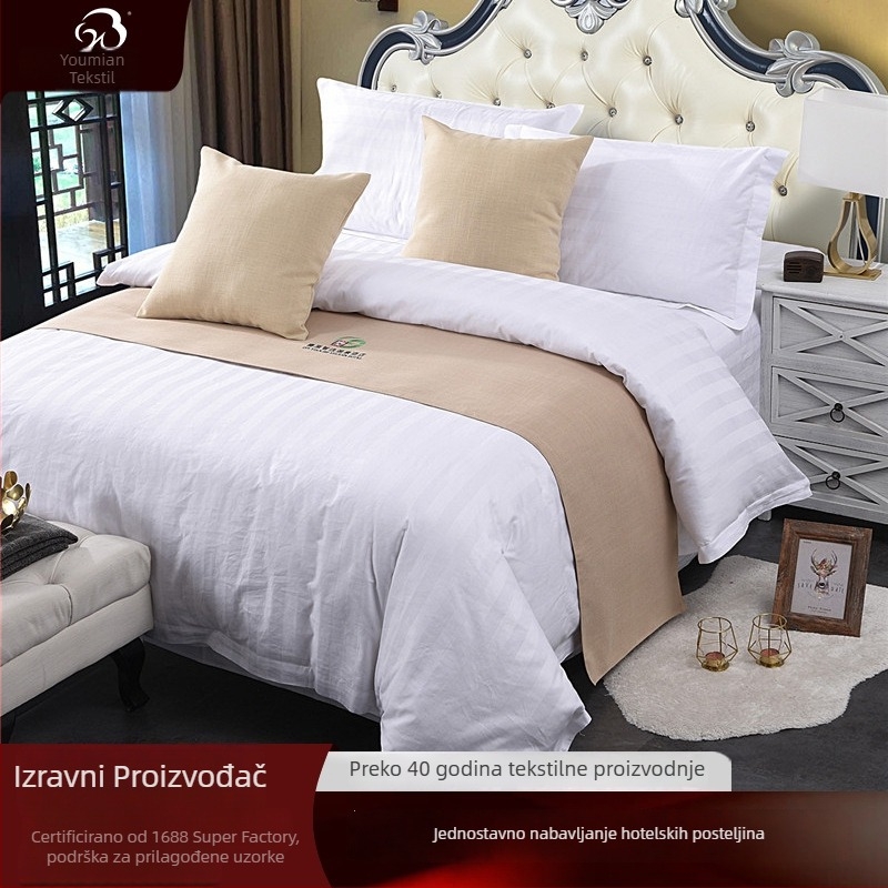 Hotelski set posteljine od poliestersko-pamučne smjese, floralni uzorak, moderan minimalistički stil, branda Excellent Cotton, kvaliteta: kvalificiran proizvod