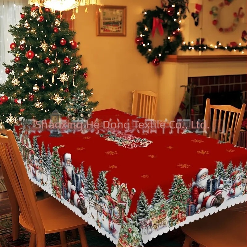 Stolnjak od poliestera, pravokutnog oblika, vodootporan i otporan na ulje, otisak, svjež i prozračan stil