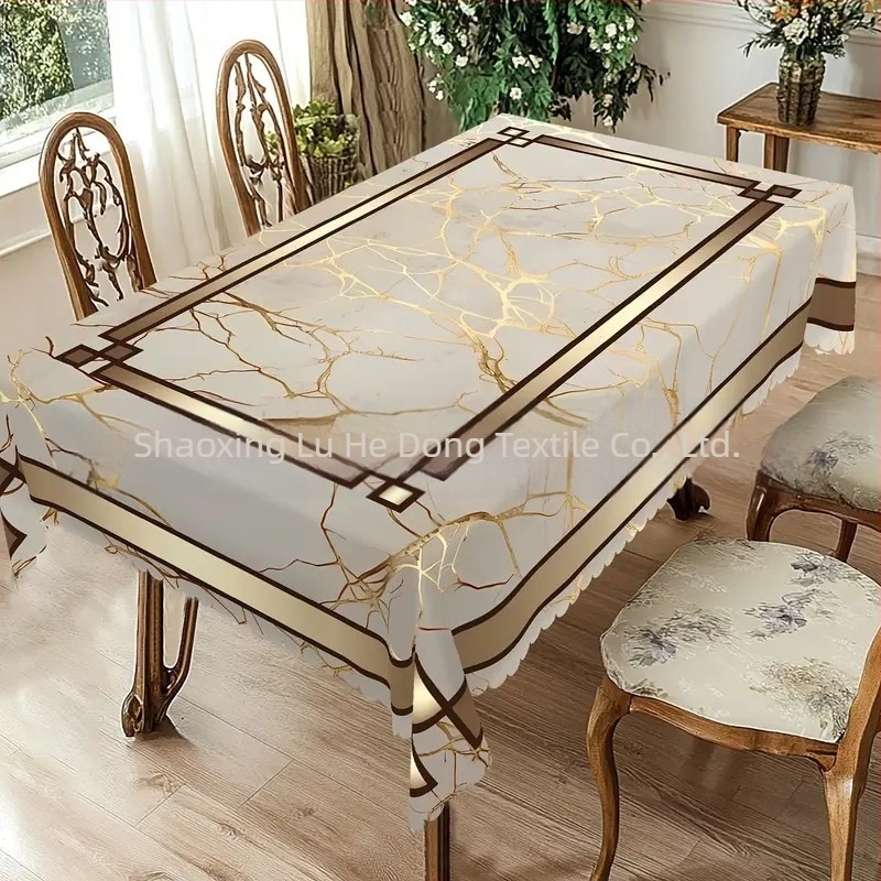 Stolnjak od poliestera, pravokutnog oblika, vodootporan i otporan na ulje, otisak, svjež i prozračan stil