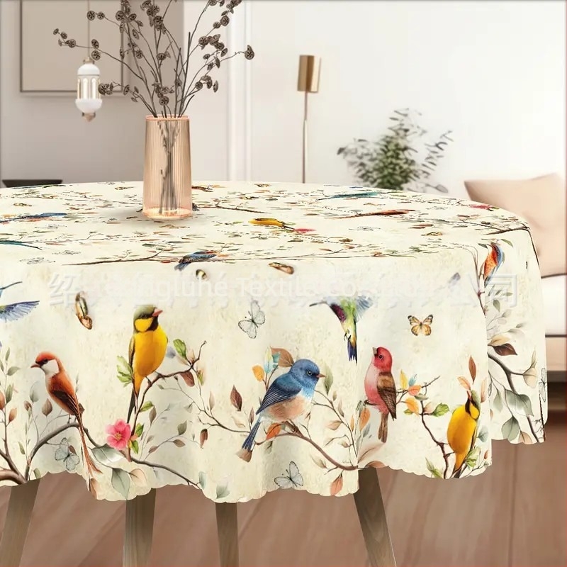 Stolnjak od poliestera, pravokutnog oblika, vodootporan i otporan na ulje, otisak, svjež i prozračan stil