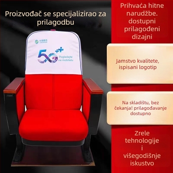 Set navlaka za naslon stolca za kino, školu i dvoranu – poliester sa spandexom, lagani luksuz, pravokutni oblik